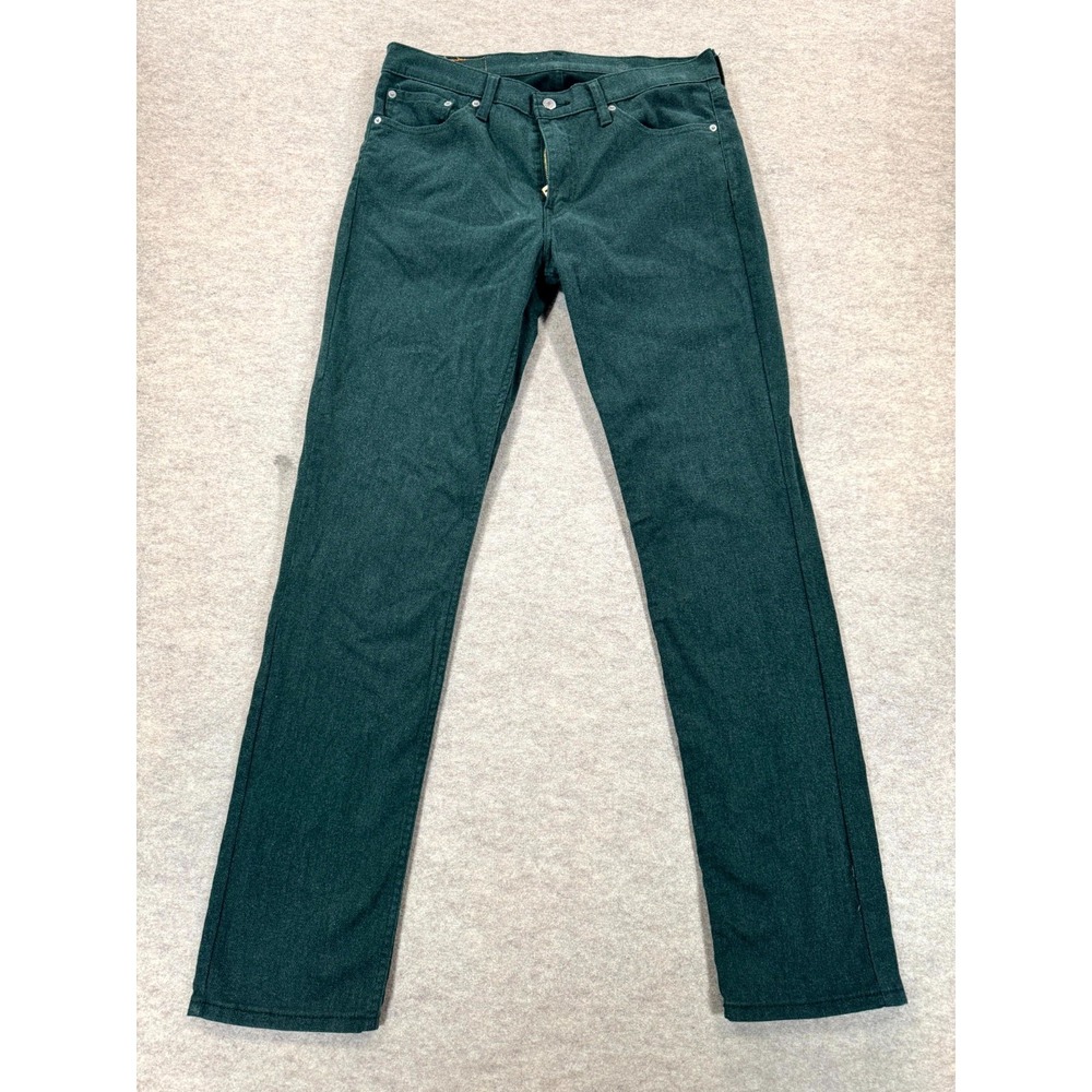 Levis 511 Slim Fit Jeans Mens 33x34 Green Denim Mid Rise 5-Pockets Streetwear